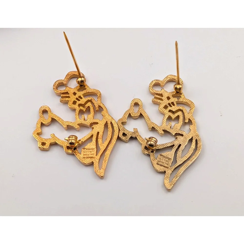 2 Vintage Van Dell Mickey & Co Disney Goofy Brooch Pin Gold Tone Signed Box READ